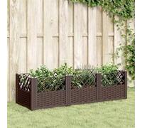 Vidaxl Jardinière Avec Piquets Marron 123,5x43,5x43,5 Cm Pp