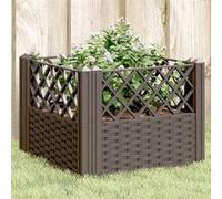 Jardinière avec piquets marron 362,5x42,5x28,5 cm PP bac à fleurs vidaXL