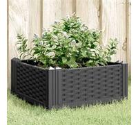 vidaXL Jardinière avec piquets bac à fleurs 125x40x28,5 cm PP Noir