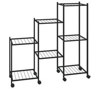 343130 vidaXL Jardinière avec roues 83x25x83,5 cm Noir Fer Noir G