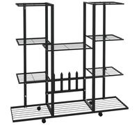 343121 vidaXL Jardinière avec roues 94,5x24,5x91,5 cm Noir Fer