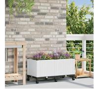vidaXL Jardinière avec Roues Blanc 80 x 40 x 48 cm PP 3422963