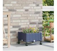 vidaXL Jardinière avec Roues Gris Bleu 40 x 40 x 33 cm PP 3422906