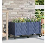 vidaXL Jardinière avec Roues Gris Bleu 80 x 40 x 48 cm PP 3422961