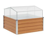 Vidaxl Jardinière Avec Serre Marron Clair 100 X 100 X 77 Cm