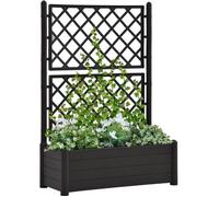 vidaXL Jardinière avec treillis 100 x 43 x 142 cm PP Anthracite