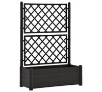 Jardinière avec Treillis 43x43x142 cm PP Gris Pierre Lit Surélevé vidaXL