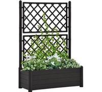 vidaXL Jardinière avec treillis 100x43x142 cm PP Anthracite Gris G