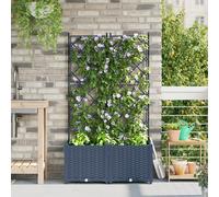 Vidaxl Jardinière Avec Treillis 2 Pcs Gris 80x40x143 Cm