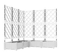 Vidaxl Jardinière Avec Treillis 5 Pcs Blanche 120x120x125,5 Cm