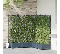 Vidaxl Jardinière Avec Treillis 5 Pcs Gris 120x120x125,5 Cm