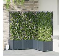 Vidaxl Jardinière Avec Treillis 5 Pcs Gris Clair 120x120x143 Cm