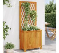 Vidaxl Jardinière Avec Treillis 55x29,5x132 Cm Bois Massif D'acacia