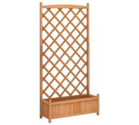 Vidaxl Jardinière Avec Treillis Marron Bois Massif De Sapin
