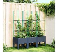 vidaXL Jardinière avec treillis Gris 120 x 40 x 142,5 cm Pp