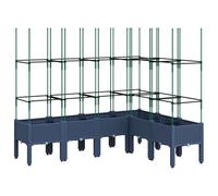 vidaXL Jardinière avec treillis Bac à fleurs 160×120×142,5 cm Bleu gris PP