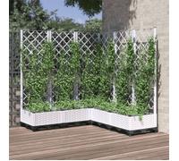 vidaXL Jardinière avec treillis Blanc 120x120x121,5 cm PP 153287