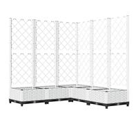 vidaXL Jardinière avec Treillis Blanc 120x120x121,5 cm PP