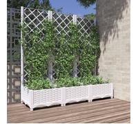 vidaXL Jardinière avec treillis Blanc 120x40x121,5 cm PP 153283