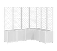 vidaXL Jardinière avec treillis blanc 160x120x140 cm PP