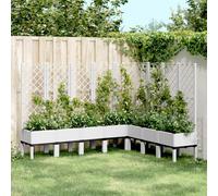 Plantenbak met latwerk 200x160x142 cm polypropeen wit367944