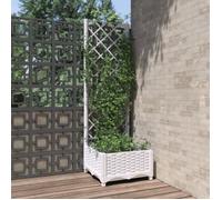vidaXL Jardinière avec treillis Blanc 40x40x121,5 cm PP 153279