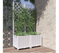 vidaXL Jardinière avec treillis Blanc 80x40x136 cm PP 153282