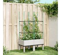 Vidaxl Jardinière Avec Treillis Blanc 80x40x142,5 Cm Pp