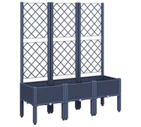 vidaXL Jardinière avec treillis 120 x 40 x 142 cm Gris PP