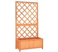 vidaXL Jardinière avec Treillis, Bois de Sapin Massif, Marron, 70x30x135 cm, Bac à Fleurs pour Terrasse et Jardin 316426 Marron G