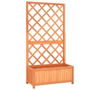 vidaXL Bois de Sapin Jardinière à Treillis de Jardin Bac à Fleurs Pot de Plantes Jardin Balcon Terrasse Patio Extérieur Marron 70x30x135 cm