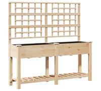 Jardinière Vidaxl Avec Treillis Et Étagère 161x43x152 Cm En Bois Massif De Sapin