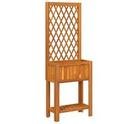 vidaXL Jardinière avec treillis et étagère Bois massif d'acacia 55x29,5x152 cm
