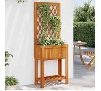 Vidaxl Jardinière Avec Treillis Et Étagère Bois Massif D'acacia