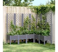 Vidaxl Jardinière Avec Treillis Gris 160x120x142 Cm Pp