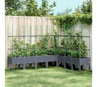 Vidaxl Jardinière Avec Treillis Gris 200x160x142,5 Cm Pp