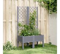 Vidaxl Jardinière Avec Treillis Gris 80x40x142 Cm Pp