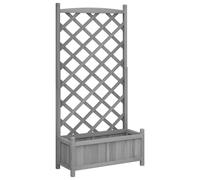 Vidaxl Jardinière Avec Treillis Gris Bois Massif De Sapin