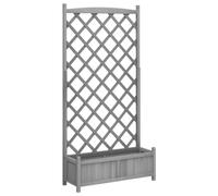 vidaXL Jardinière avec Treillis Gris Bois Massif de Sapin