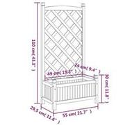 vidaXL Jardinière avec treillis gris bois massif de sapin 365486 Gris G