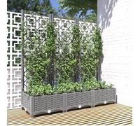 vidaXL Jardinière avec treillis Gris clair 120x40x121,5 cm PP