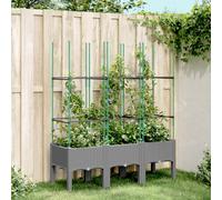 Vidaxl Jardinière Avec Treillis Gris Clair 120x40x142,5 Cm Pp