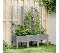 Vidaxl Jardinière Avec Treillis Gris Clair 120x40x142 Cm Pp