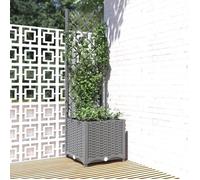 vidaXL Jardinière avec treillis Gris clair 40x40x136 cm PP 153270