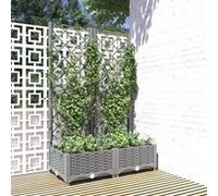 vidaXL Jardinière avec treillis Gris clair 80x40x121,5 cm PP 153271 Gris G