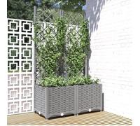 vidaXL Jardinière avec treillis Gris clair 80x40x136 cm PP 153272