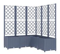 Vidaxl Jardinière Avec Treillis Gris Foncé 120x120x136 Cm Pp Gris