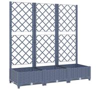 Vidaxl Jardinière Avec Treillis Gris Foncé 120x40x121,5 Cm Pp Gris