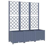 Vidaxl Jardinière Avec Treillis Gris Foncé 120x40x136 Cm Pp Gris