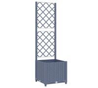 Vidaxl Jardinière Avec Treillis Gris Foncé 40x40x136 Cm Pp Gris